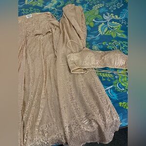 Ada by Mehar Gold Sequin Saree Blouse